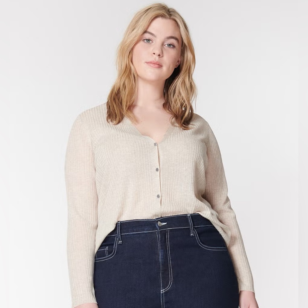 VERONICA BEARD Ribbed V-Neck Button Cardigan‎